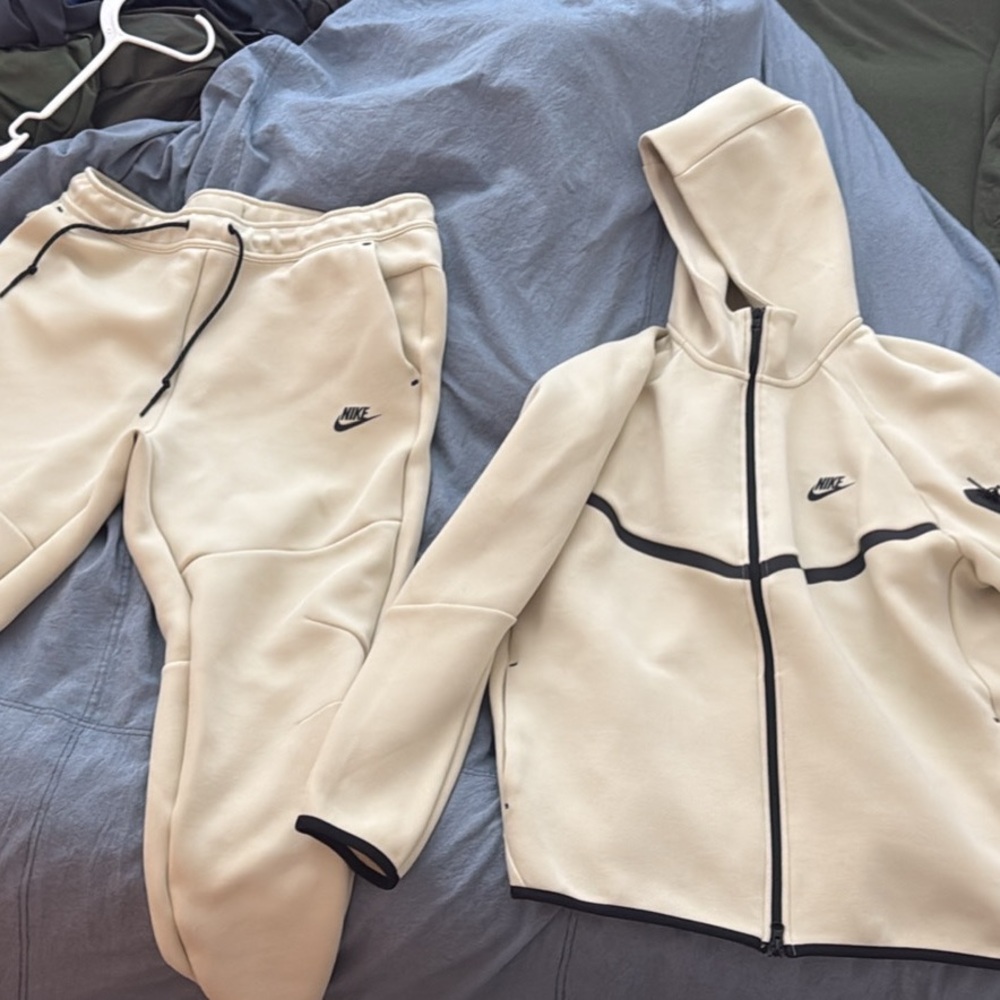 Nike Tech Beige Tracksuit with Black Details